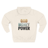 God Money Power Hoodie — Bold Religious & Motivational Graphic Pullover