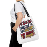Inspirational Gospel Tote Bag - "Put God First, Hustle for the Money, Put Yourself in Power"