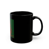 Black Mug — Retro Red & Green Skeptical Priest Illustration Mug