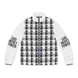 God Money Power Puffer Jacket — Graphic All-Over Print Jacket