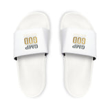 Men's Slide Sandals — 'GMP GOD' Removable-Strap White Comfort Slides