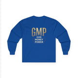 GMP (God Money Power) Long Sleeve Tee — Gold Logo Faith Streetwear