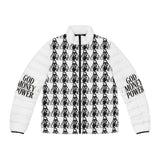 God Money Power Puffer Jacket — Graphic All-Over Print Jacket