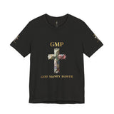 God Money Power Cross Tee — Christian Faith Graphic T‑Shirt