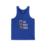 GVP Gold Text Tank — "God Money Power" Graphic Tank Top