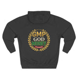 GMP God Money Power Hoodie — Retro Laurel Crest Graphic Hoodie