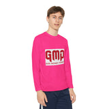 God Money Power (GMP) Youth Long Sleeve Tee — Red Logo Athletic Shirt