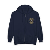 God Money Power (GMP) Eagle Zip Hoodie — Bold Gold Emblem Full-Zip Sweatshirt