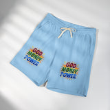 God Money Power Fleece Sweat Shorts — Lightweight Garment-Dyed Lounge Shorts