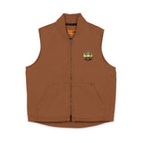 Embroidered Duck Cloth Work Vest — Durable Washed Canvas Utility Vest