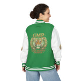 Tiger Crest Letterman Jacket — GMP "Good Money Power" Red & White Varsity