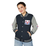 Letterman Jacket — Patriotic "God Money Power" Crest Varsity Jacket