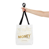 Inspirational Faith Tote Bag — "Put God First, Hustle for the Money" All-Over Print