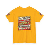 Put GOD First Hustle For The MONEY Tee - Faith & Motivation Graphic T-Shirt