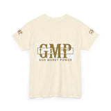GMP "God Money Power" Graphic Tee – White Gold Logo