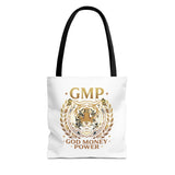GMP Tiger Tote Bag — "God Money Power" Inspirational Canvas Tote