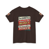 Put GOD First Hustle For The MONEY Tee - Faith & Motivation Graphic T-Shirt