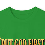 Long Sleeve Tee — "Put God First, Hustle for the Money, Put Yourself in Power" Inspirational Christian Tee