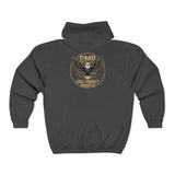 God Money Power (GMP) Eagle Zip Hoodie — Bold Gold Emblem Full-Zip Sweatshirt
