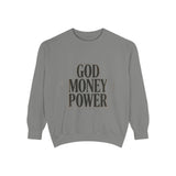 Sweatshirt — GOD MONEY POWER Bold Graphic Crewneck
