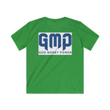 Kids Tee — GMP (God Money Power) Christian Faith Youth T‑Shirt, Inspirational Religious Graphic