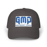 GMP "God Money Power" Embroidered Dad Cap - White Religious Baseball Hat