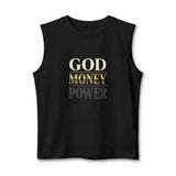 God Money Power - Muscle Tank — Inspirational Faith & Wealth Graphic Tank