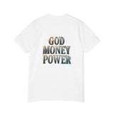 God Money Power T-Shirt — Graphic Jesus Dollar Bandana Design