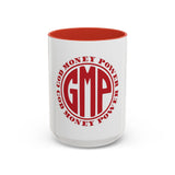 GMP 'God Money Power' Accent Coffee Mug — Red Logo 11/15oz