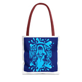 Blue 'God, Money, Power' Graphic Tote Bag – Spiritual Streetwear AOP