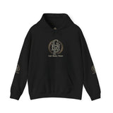 Monogram Circle Logo Hoodie — Minimal White Streetwear Sweatshirt