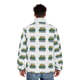Men's All-Over Print Puffer Jacket — 'God Is My Power' Graphic Winter Coat