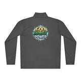 Quarter-Zip Pullover — "God Money Power" Graphic