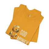 GVP 'God Money Power' Graphic Tee – Gold Lettering Christian Streetwear