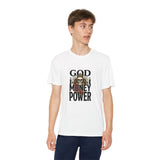 Youth Graphic Tee — "God Money Power" Skull Design