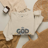 Crewneck Sweatshirt — "God Money Power" Graphic Pullover