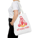 God Money Power Tote Bag — Bold Graphic Religious Streetwear Tote