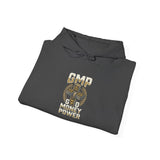 Money Power Hoodie — Gold Coin Stack Graphic Hooded Sweatshirt