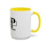 GMP "God Money Power" Accent Coffee Mug — Bold Black Scripture-Inspired Design (11/15oz)