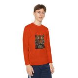 Youth Long Sleeve Tee — Tiger Face 'God • Money • Power' Graphic