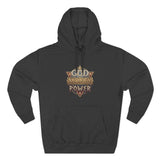 Hoodie — 'God Money Power' Vintage Emblem Fleece Hoodie