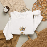 Crewneck Sweatshirt — "God Money Power" Crown & Coin Graphic
