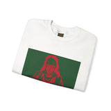 Crewneck Sweatshirt — Vintage Tarot Priestess Graphic (Green & Red)
