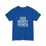 God Money Power Tee — Retro Neon Graphic T-Shirt
