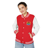 Letterman Jacket — "God Money Power" Retro Graphic Varsity Jacket