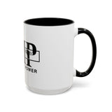 GMP "God Money Power" Accent Coffee Mug — Bold Black Scripture-Inspired Design (11/15oz)