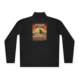 Quarter-Zip Pullover — 'God Money Power' Pyramid Graphic