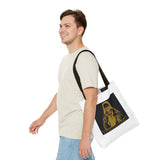 Religious Icon Tote Bag — 'God Money Power' Gold Graphic
