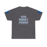 God Money Power Graphic Tee — Blue Urban Streetwear T-Shirt