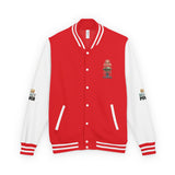 Letterman Jacket - "GOD MONEY POWER" Graphic Varsity Jacket with Chest Logo